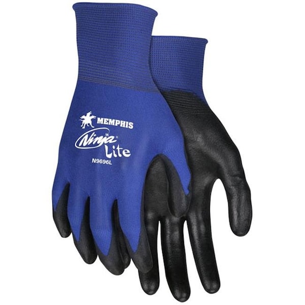 Mcr Safety MCR 127-N9696L Ninja Lite Blue Nylon Shell Glove; 18 Ga